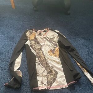 Mossy Oak Shirt with Pink Trim